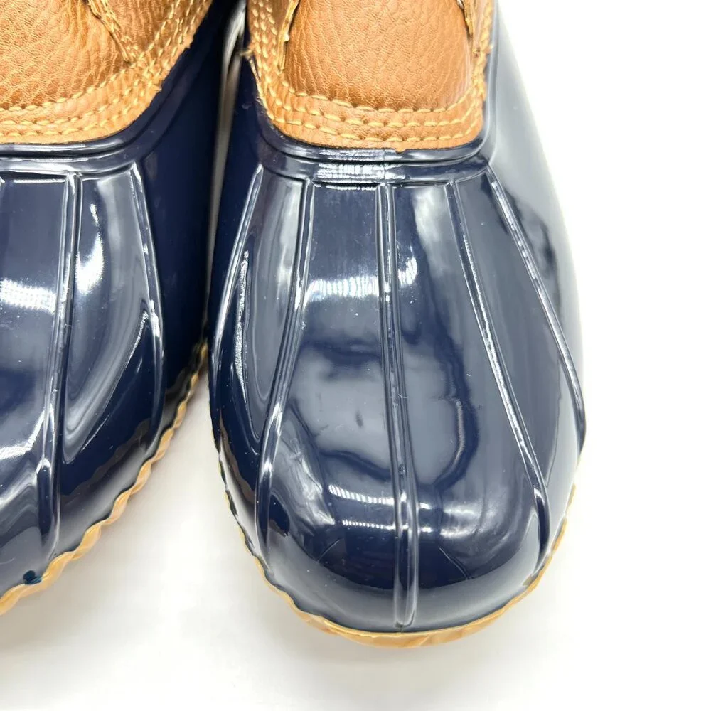 JBU By Jambu Womens Size 7.5 7.5M Tan Brown Navy Blue Waterproof‎ Duck Boots